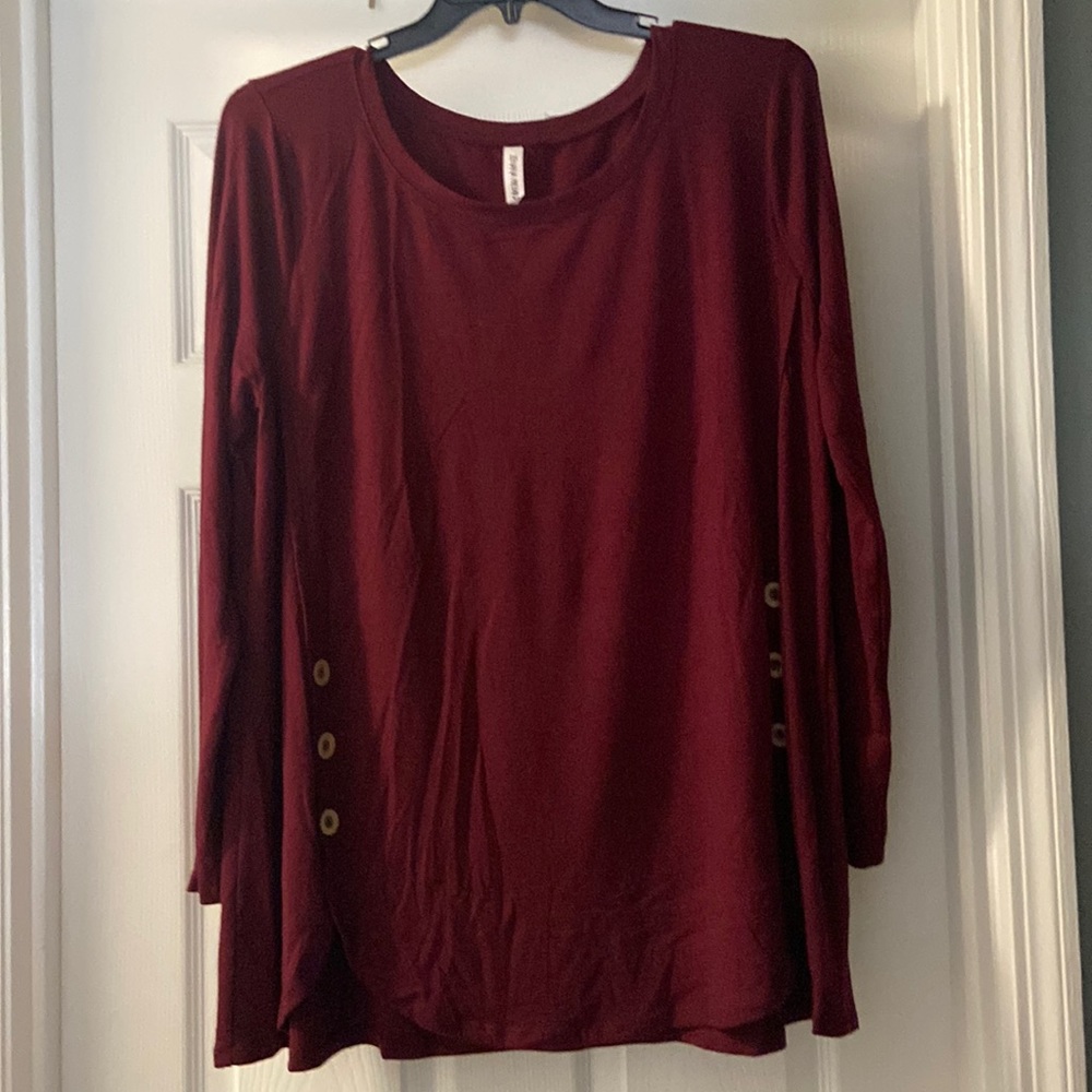 Long sleeve burgundy top 3XL